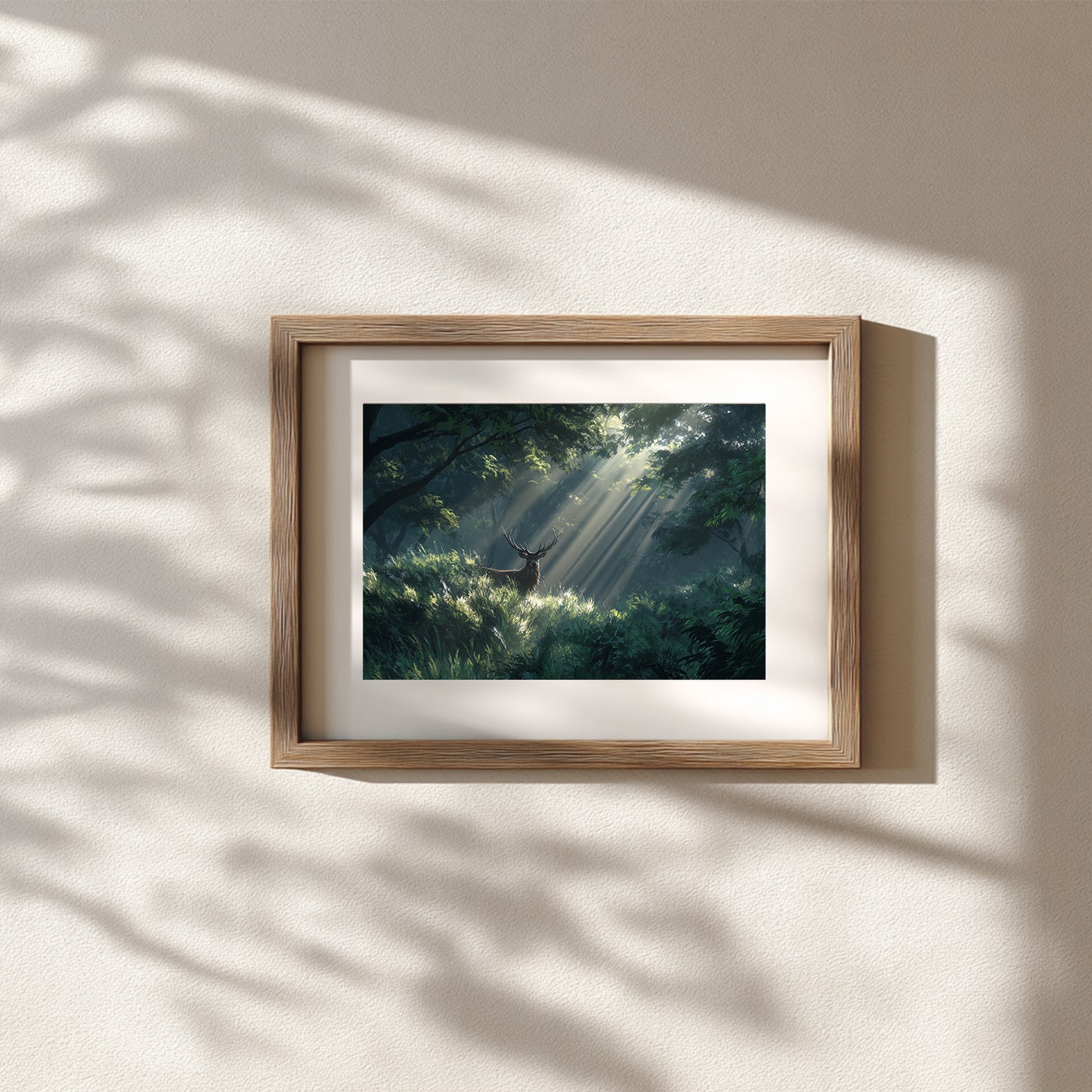 Nature Animal Deer in The Forest Abstract Landscape Sunlight