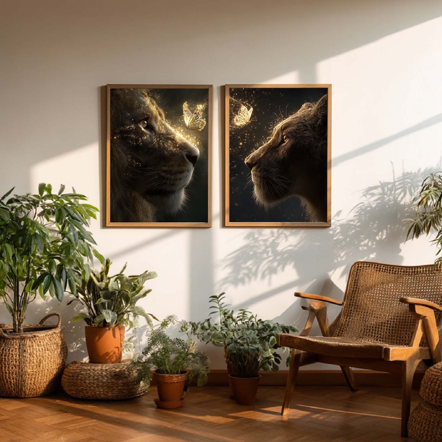 Lion Butterfly Abstract Animals