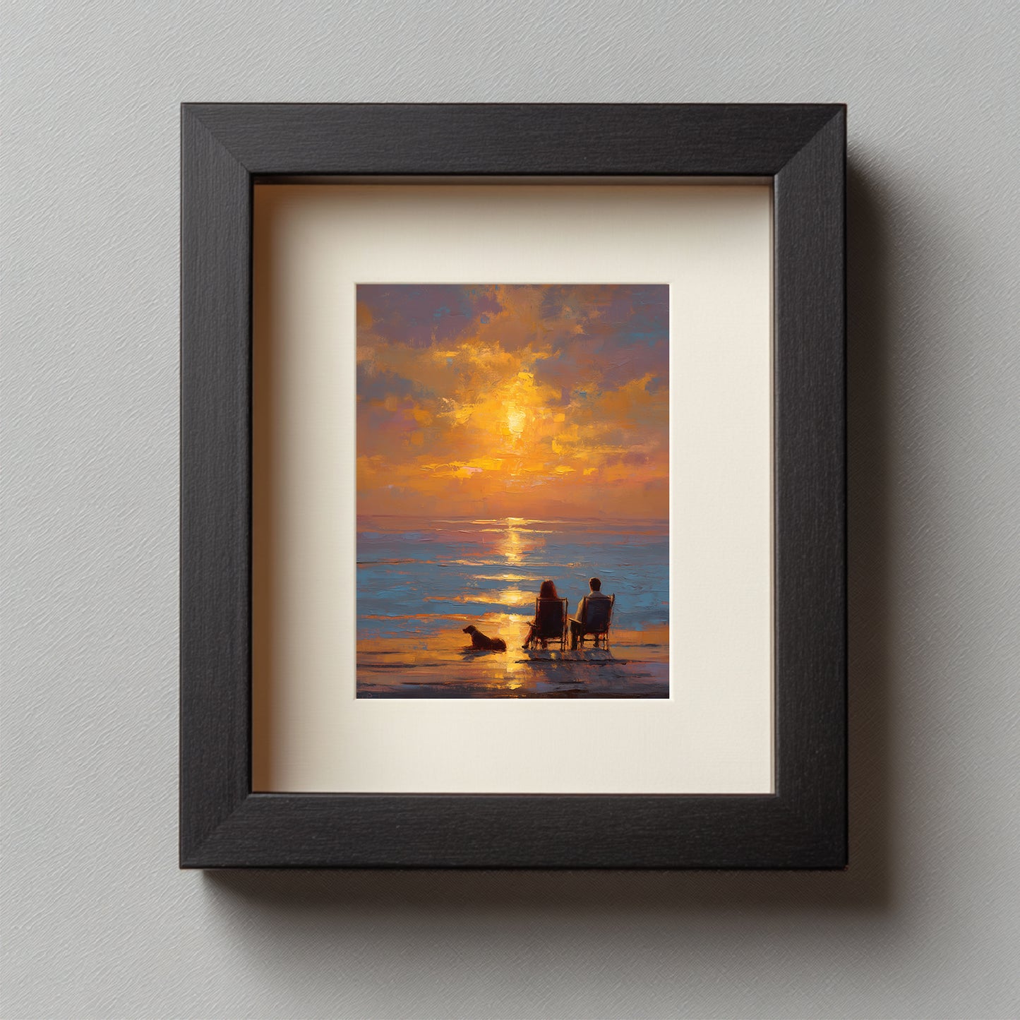 Abstract Landscape Sunset By The Sea Couple
