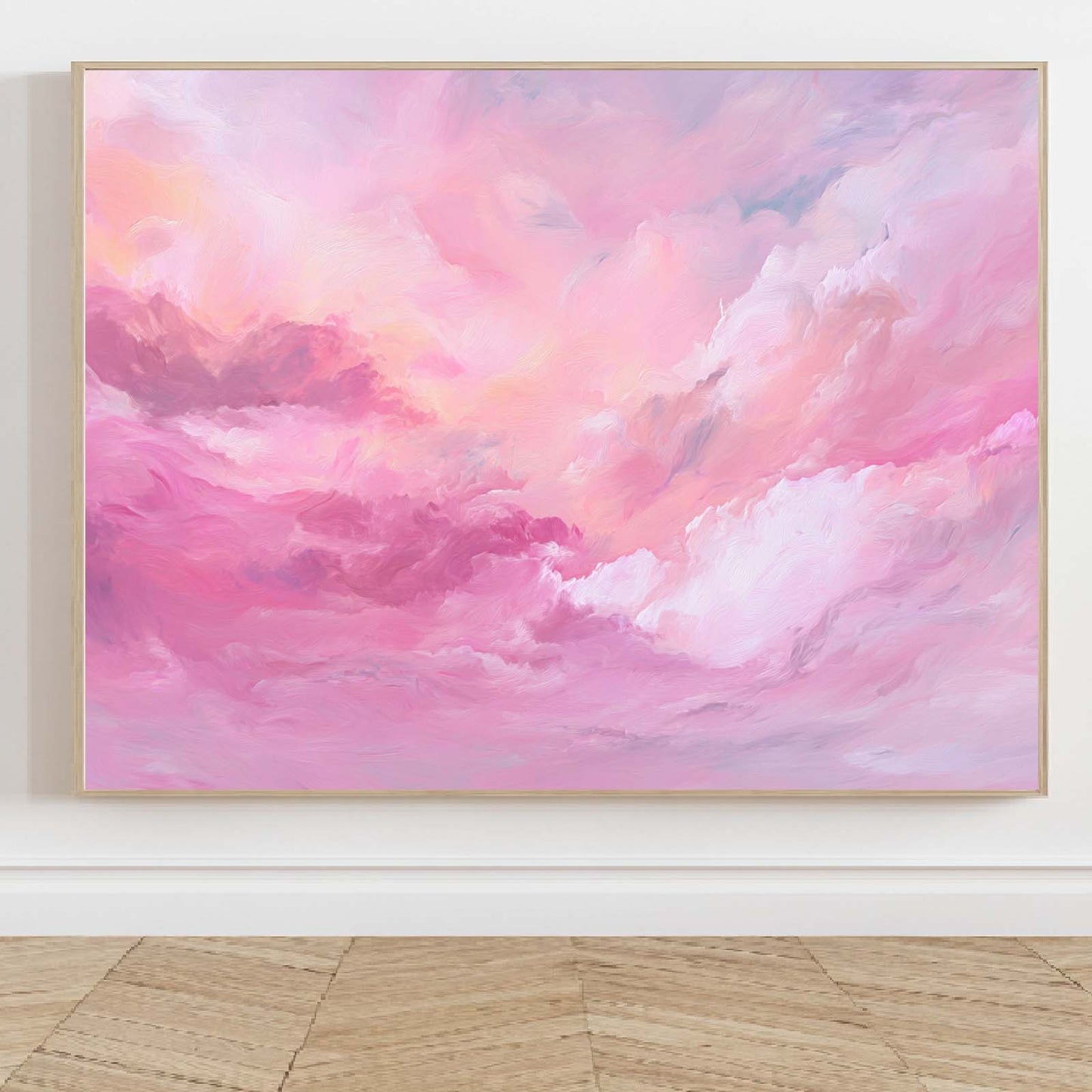 Abstract Oil Painting Pink Sky