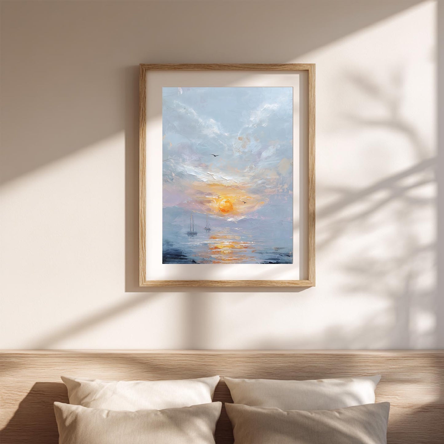 Abstract Landscape Sunset Sailboat