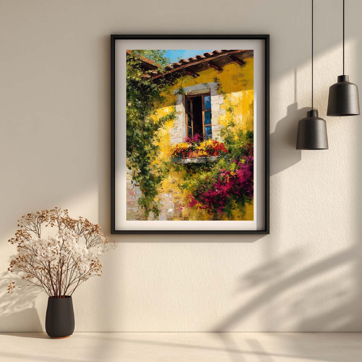 Abstract Country Style Floral Canvas Painting