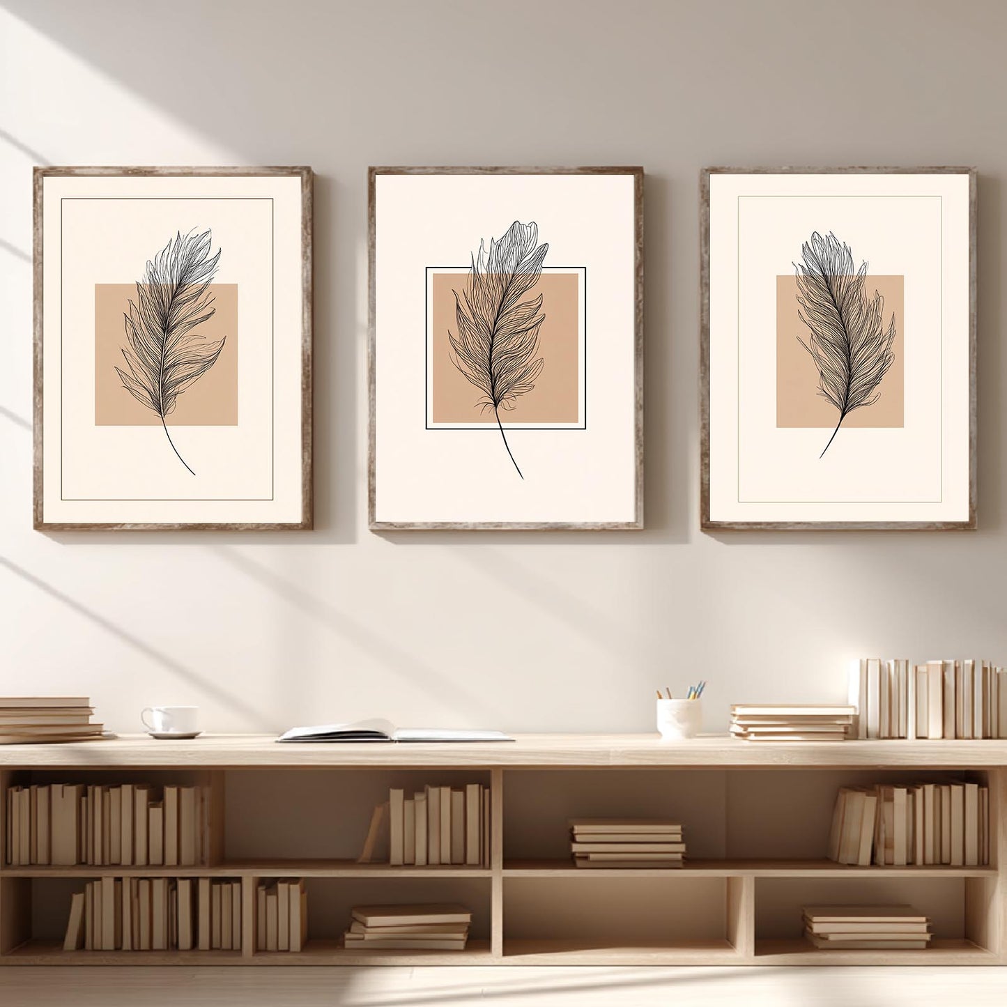 Abstract Beige Feather