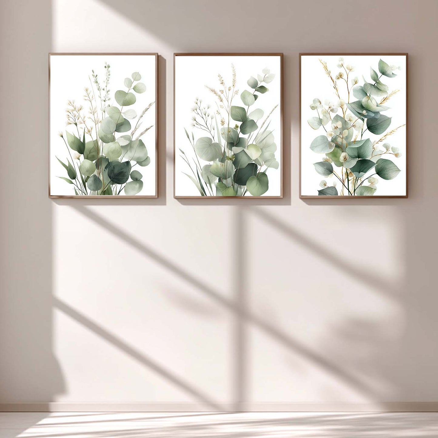 Green Leaves Flower Plant Abstract Canvas Painting Wall Art for Living Room Bedroom Decoration, Poster Print, Frameless