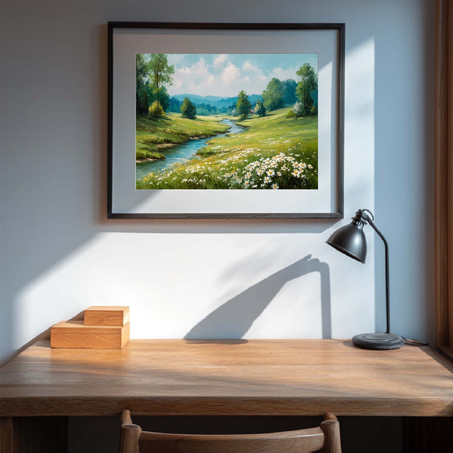 Spring Landscape Wildflowers By The Riverside