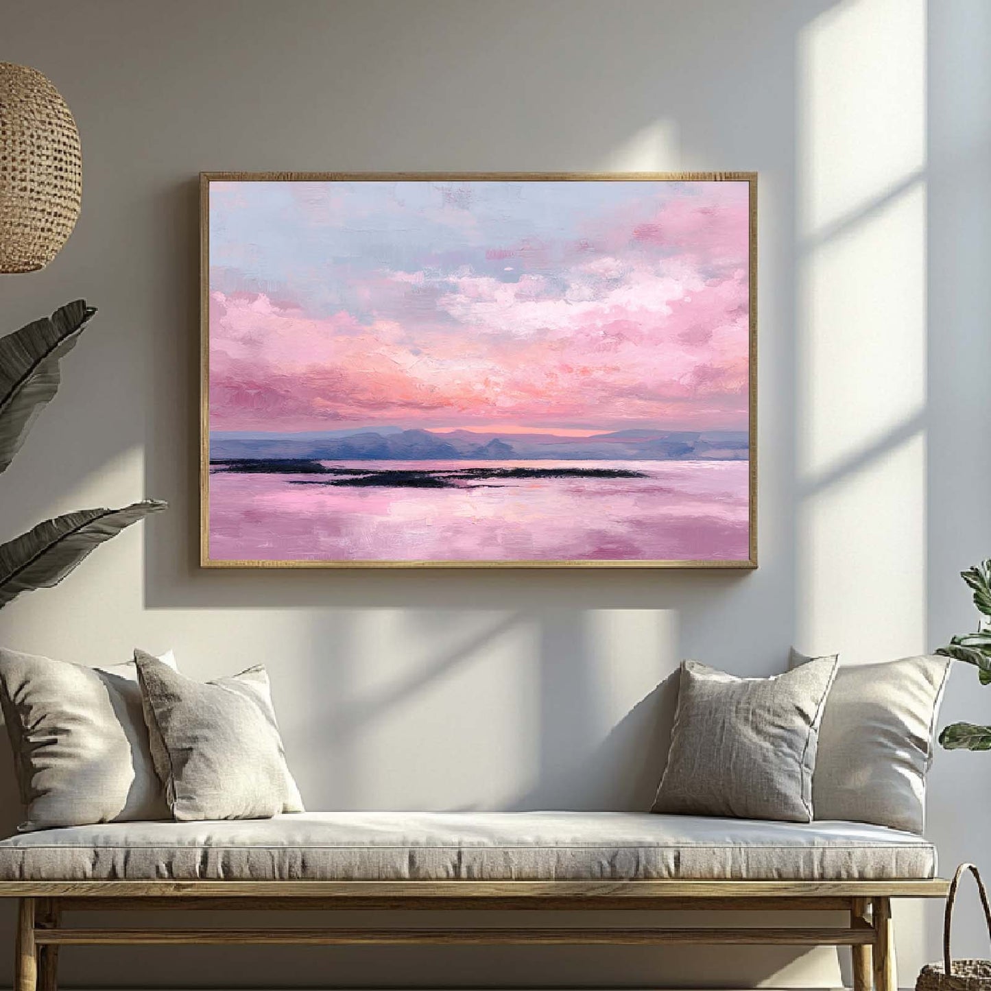 Abstract Oil Painting Pink Sky
