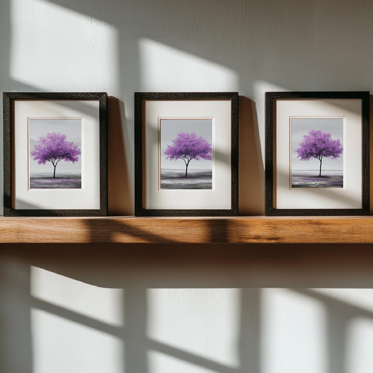 Purple Tree Nature Abstract Black and White