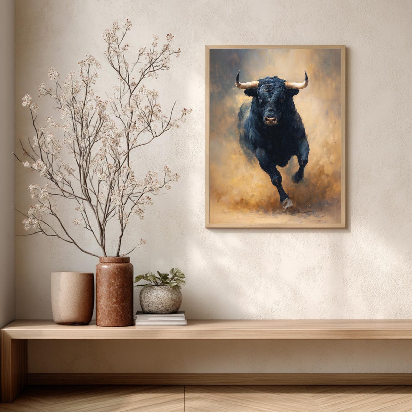 Running Bull Abstract Animal