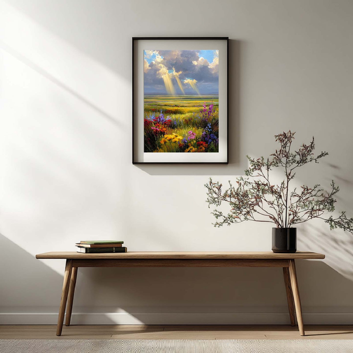 Sunlight Meadow Abstract Oil Painting