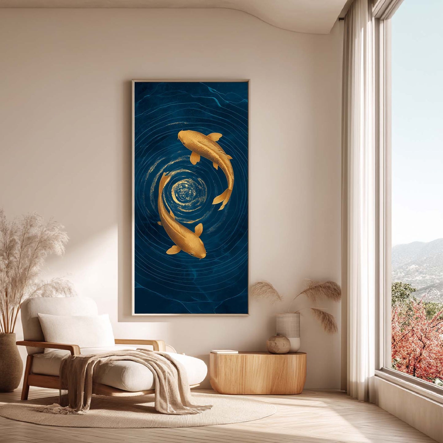 Abstract Oil Painting Koi Fish