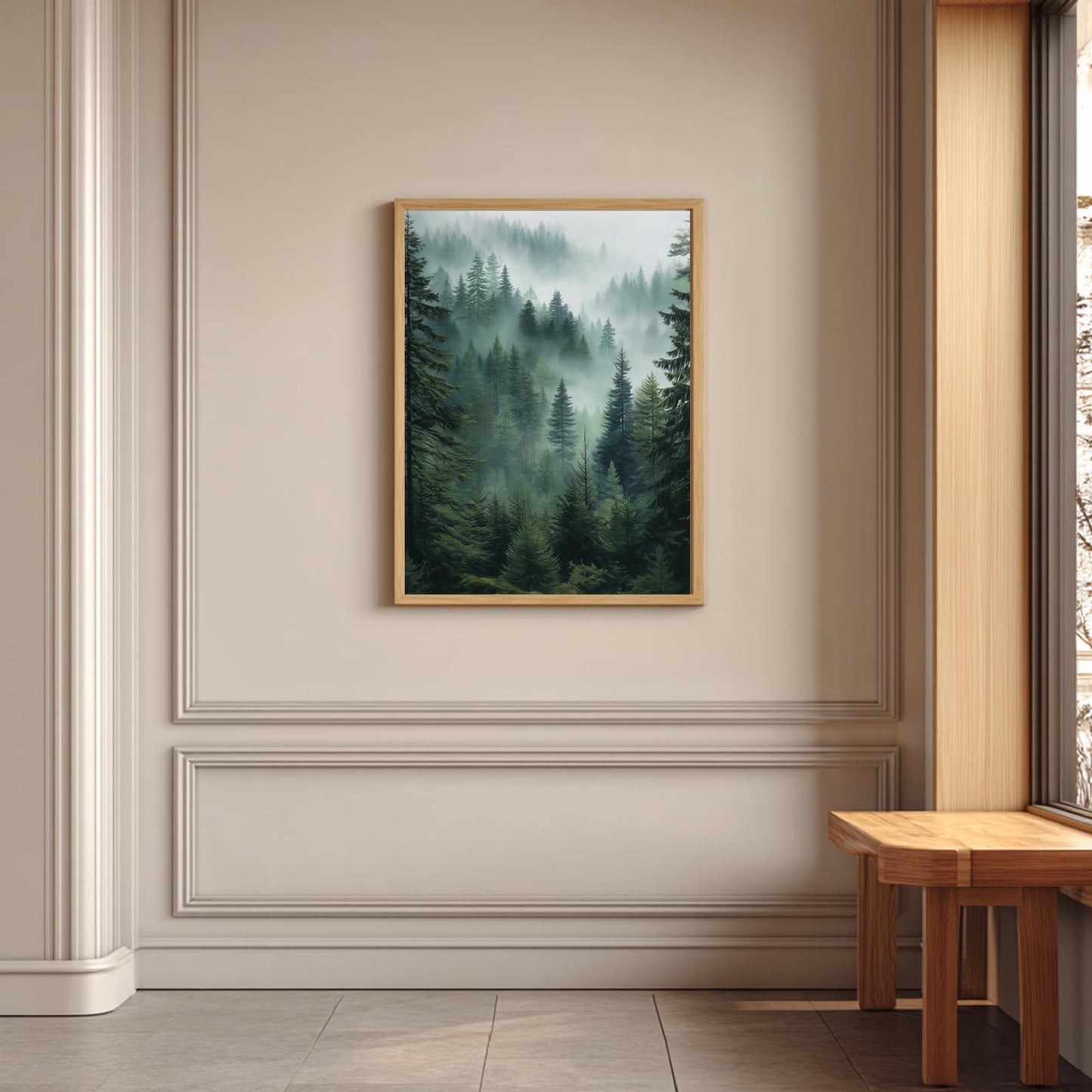 Mountain Mist Nordic Abstract Landscape