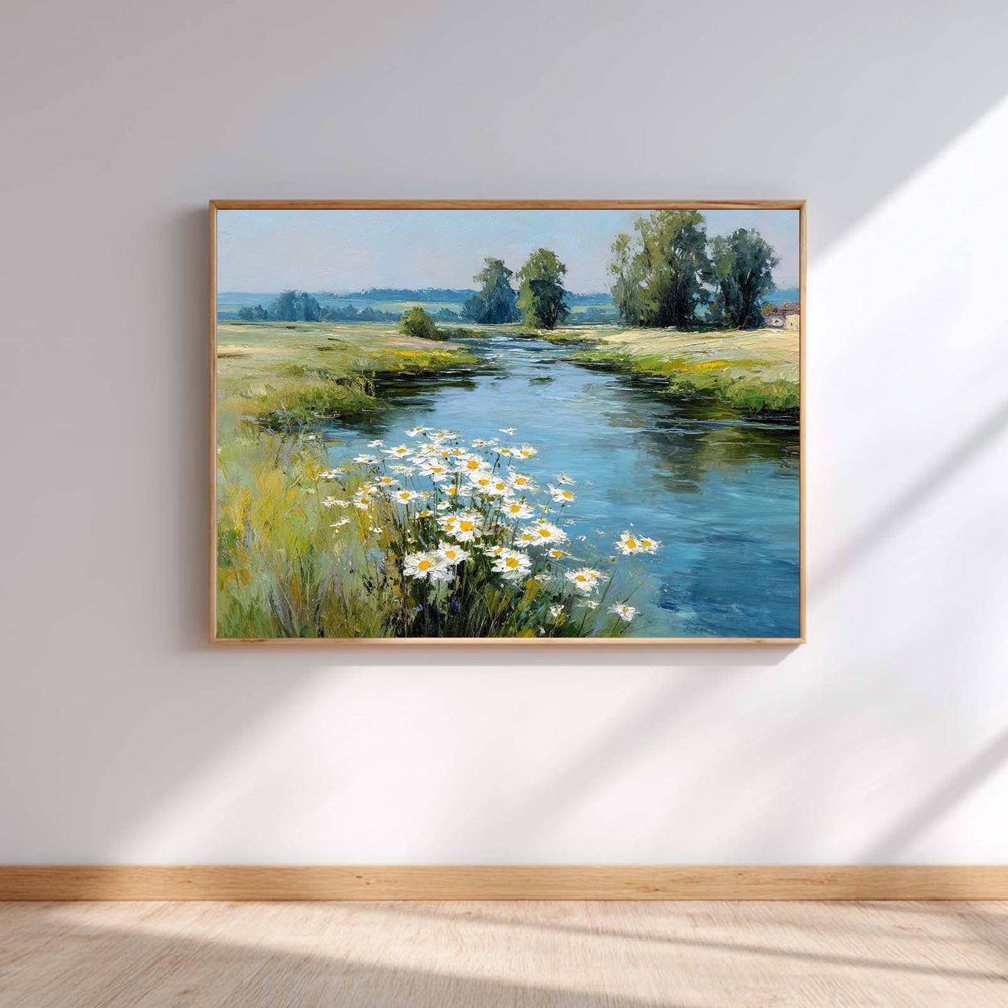 Spring Landscape Wildflowers By The Riverside