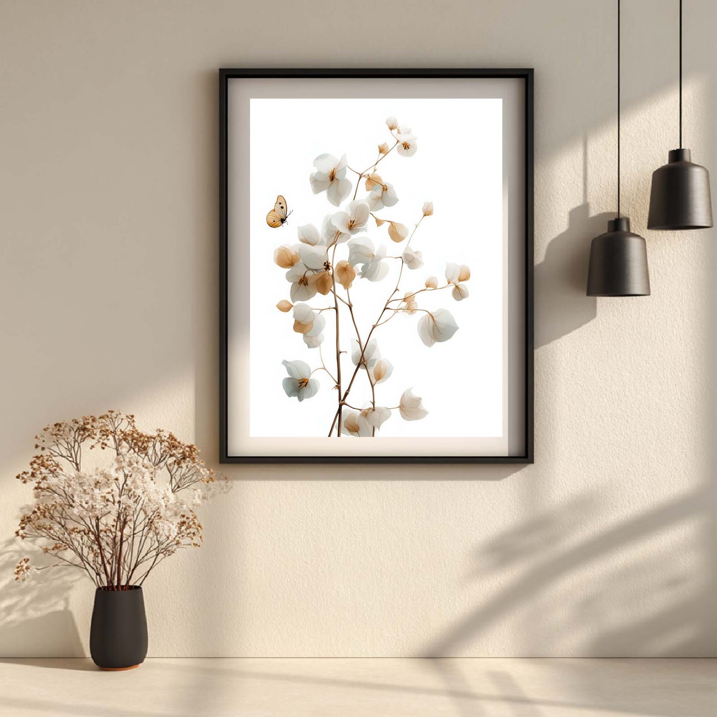 Abstract Flower Green Leaves Plant Canvas Painting Wall Art for Living Room Bedroom Decoration, Poster Print, Frameless