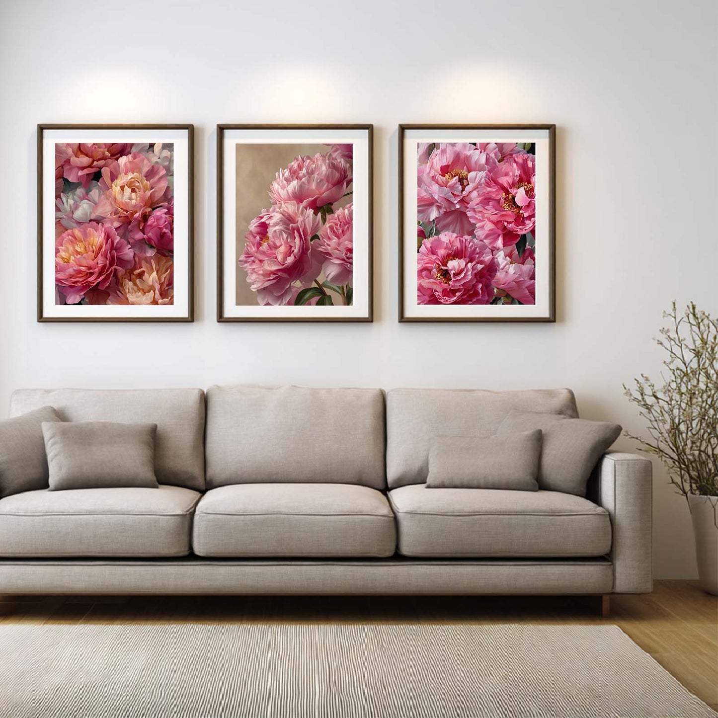 Abstract Pink Flower Canvas Painting – Wall Art for Living Room Bedroom Decoration, Poster Print, Frameless