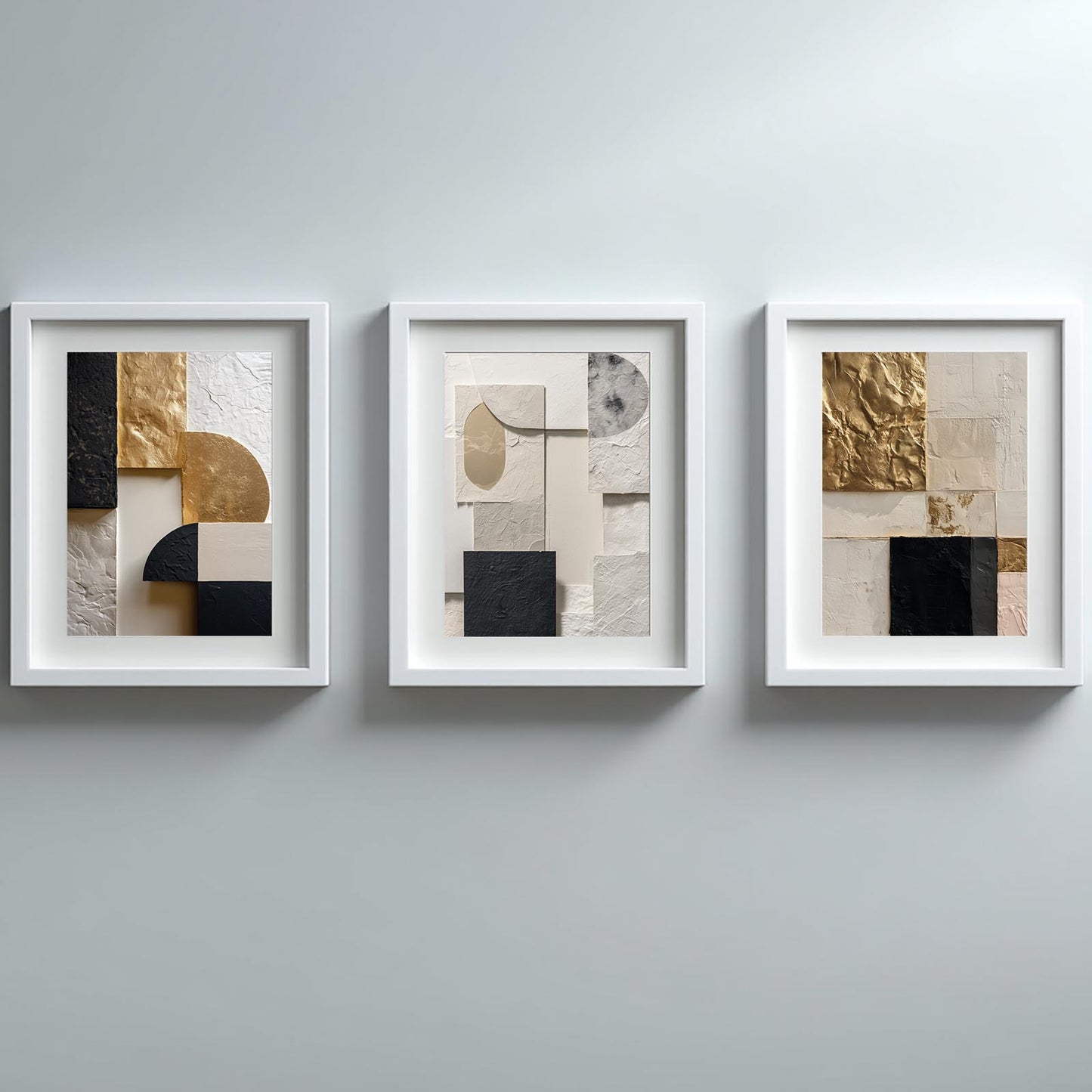 Abstract Geometry Beige Black Gold