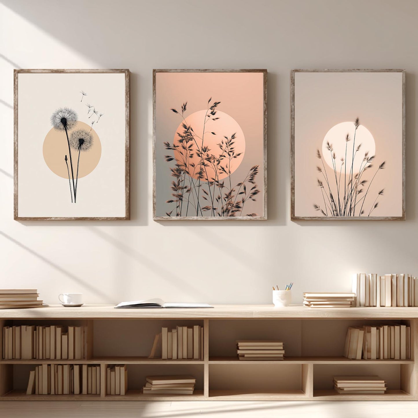 Abstract Plants Nature Beige Dandelion