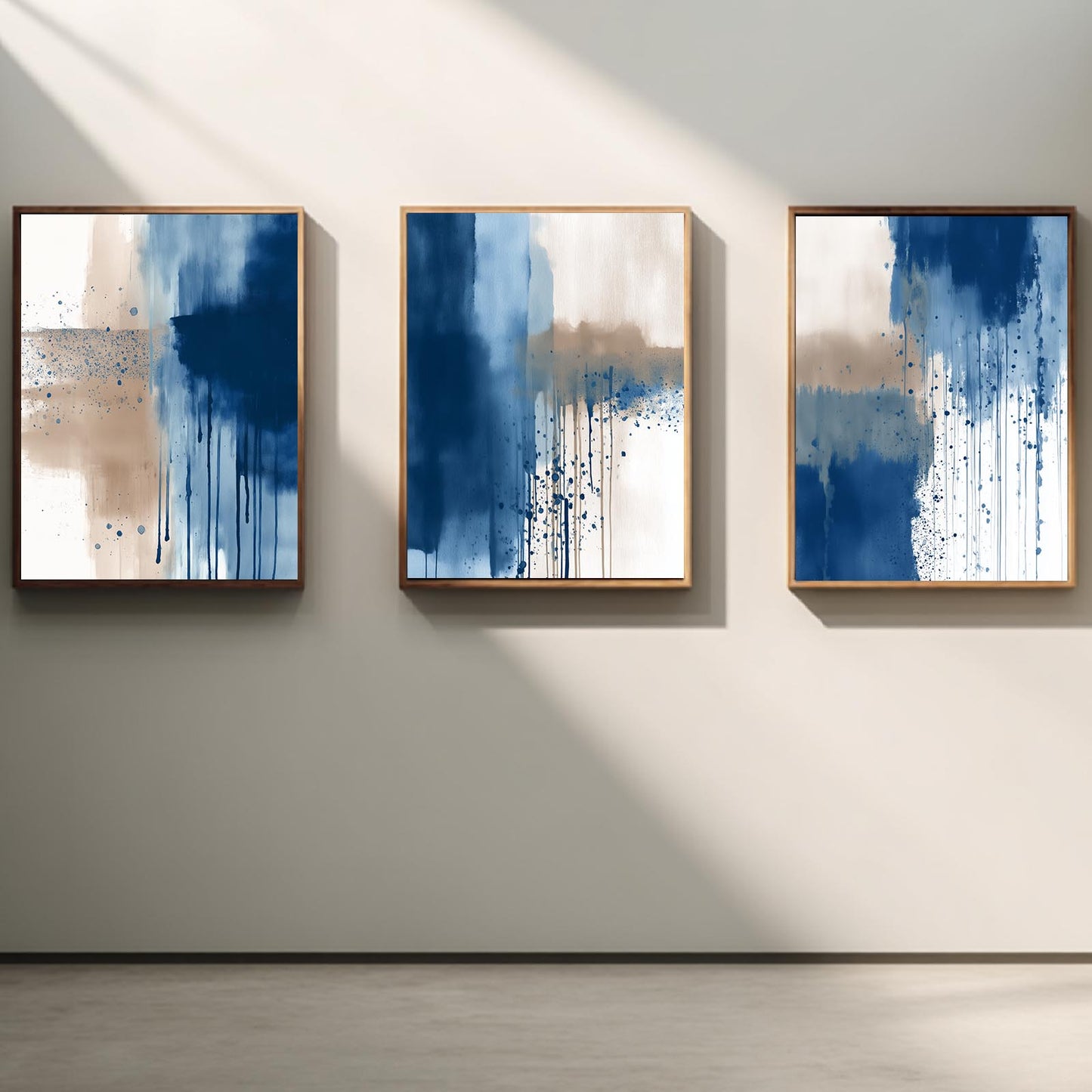 Abstract Blue Gray Beige
