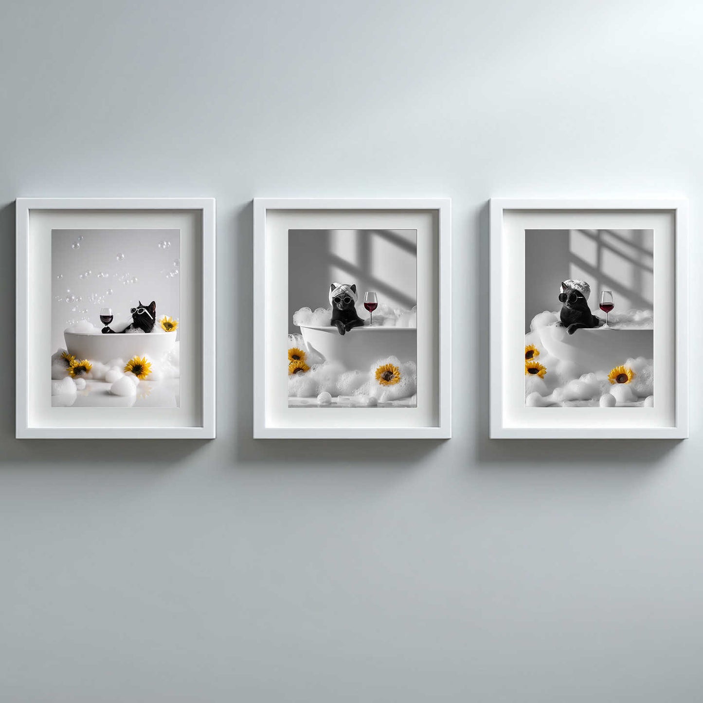 Animals Taking a Bath Abstract Funny