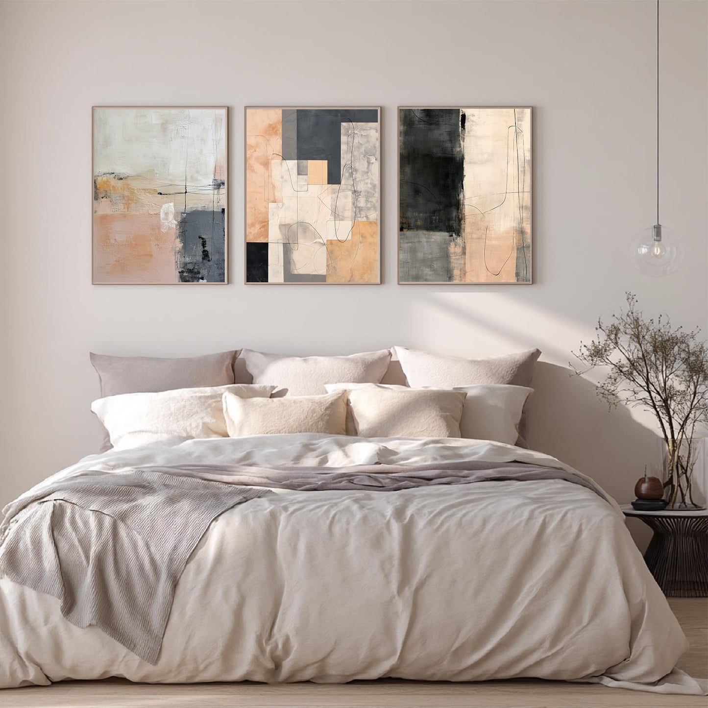 Abstract Gray Beige Geometric Lines