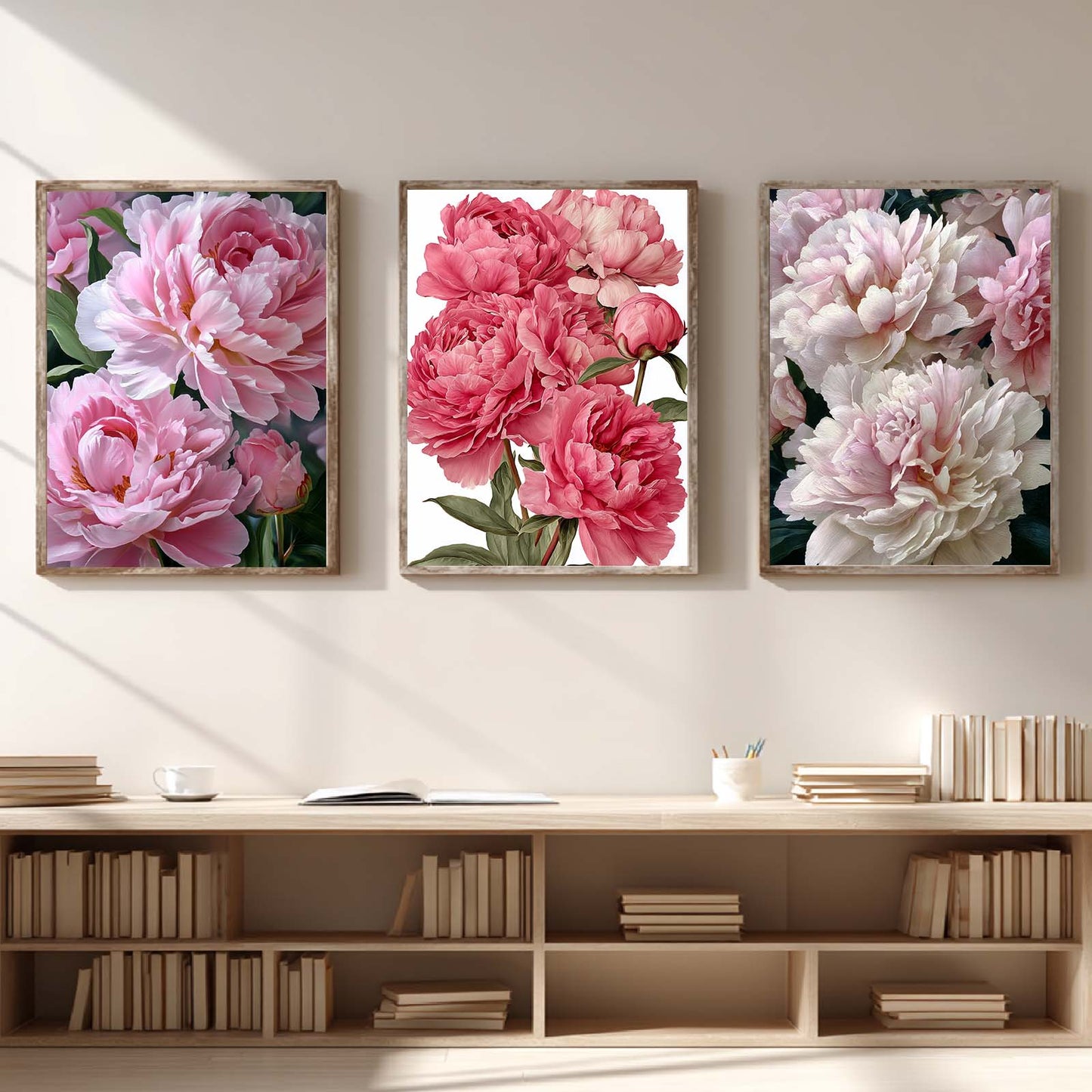 Abstract Pink Flower Canvas Painting – Wall Art for Living Room Bedroom Decoration, Poster Print, Frameless