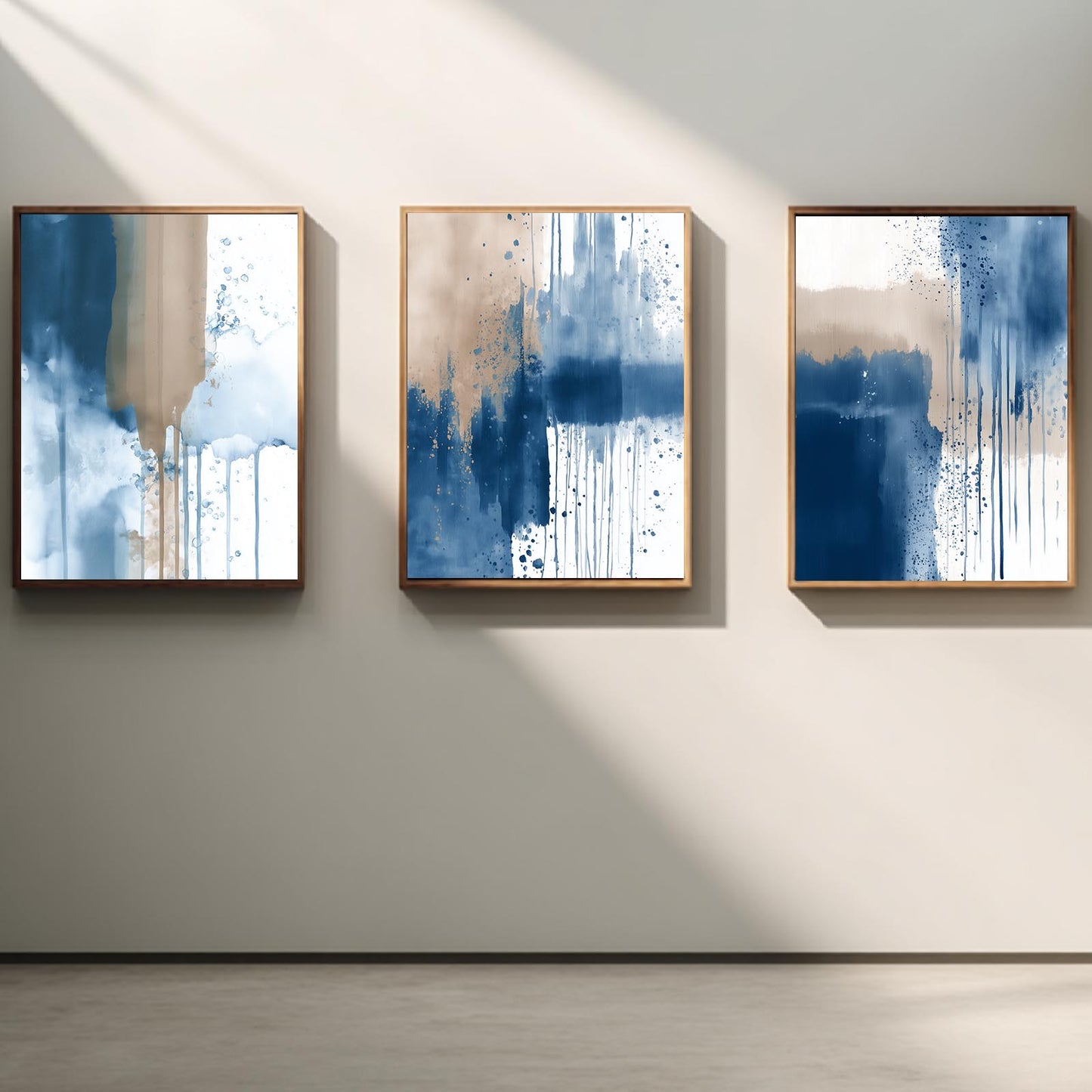 Abstract Blue Gray Beige