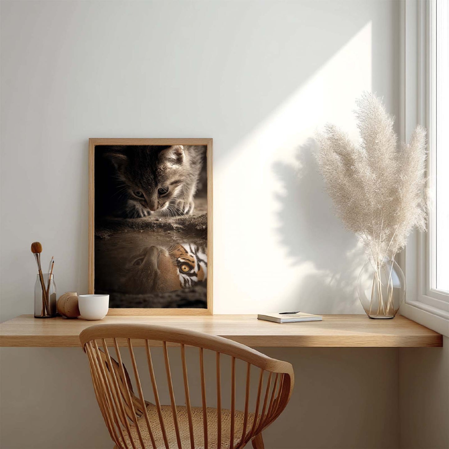 Abstract Oil Painting Kitten and Tiger Inspirational