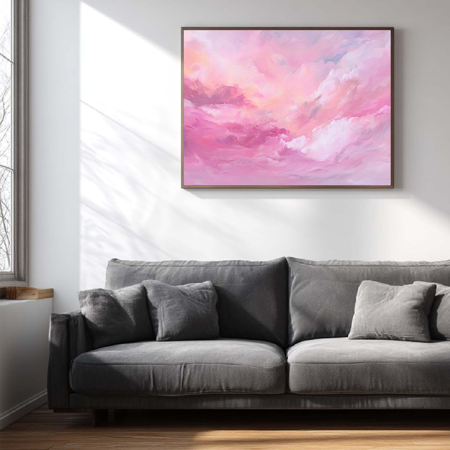 Abstract Oil Painting Pink Sky