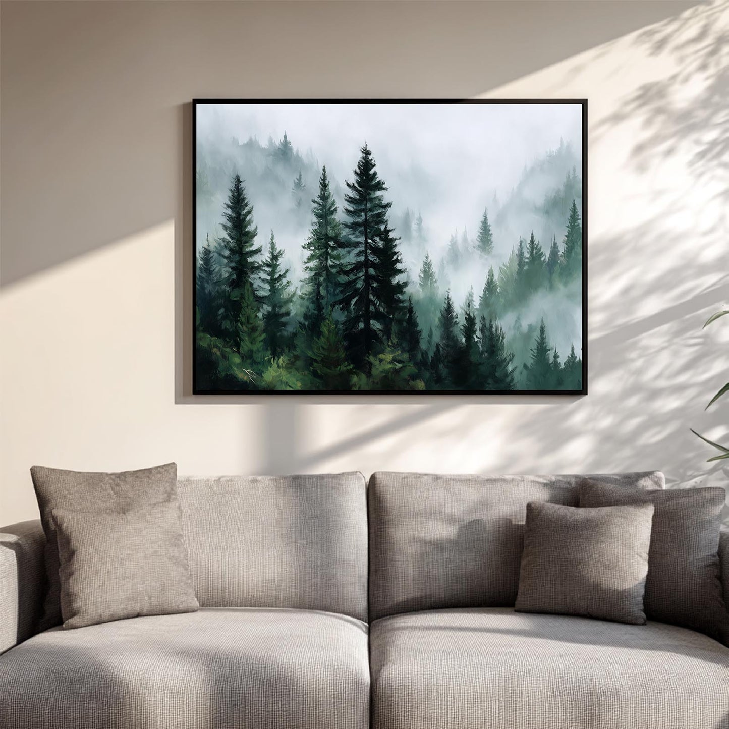 Nordic Mountain Mist Abstract Landscape