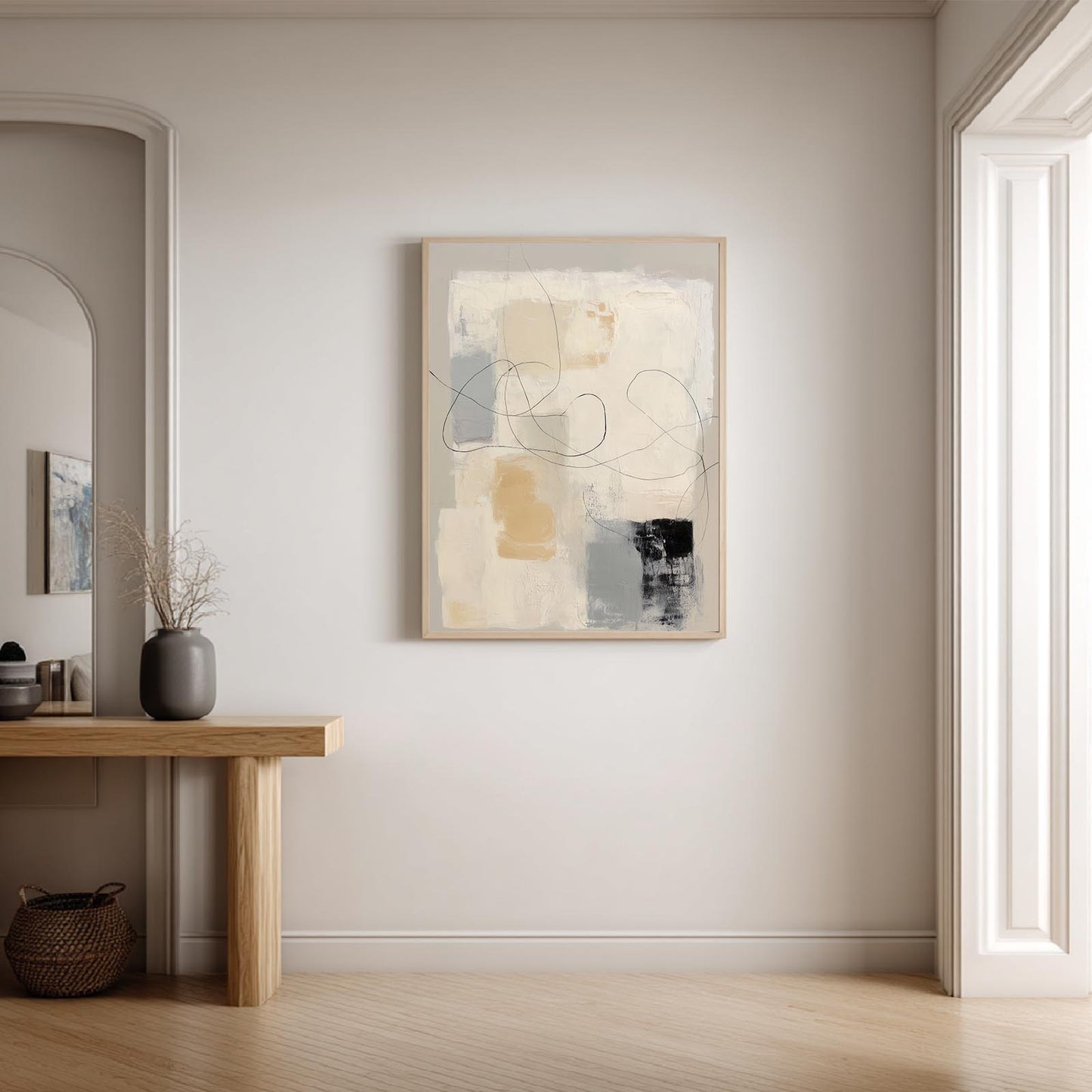 Abstract Gray Beige Geometric Lines