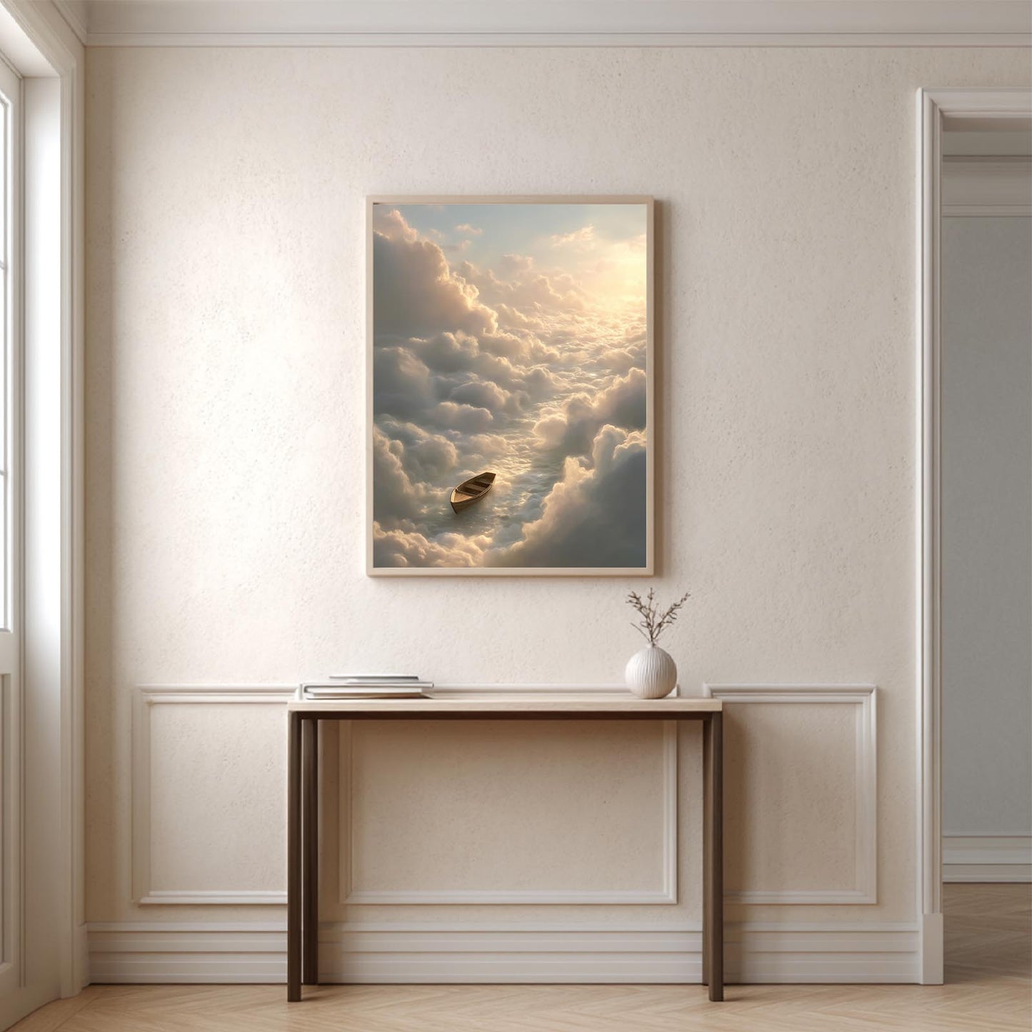 Abstract Landscape Cloud and Boat