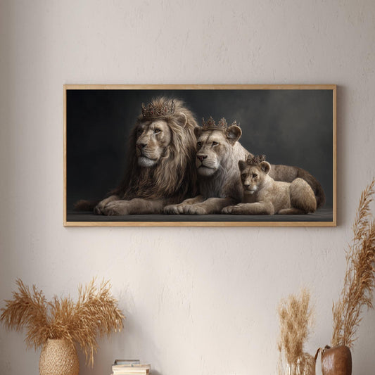 Lion Family Modern Abstract Animals