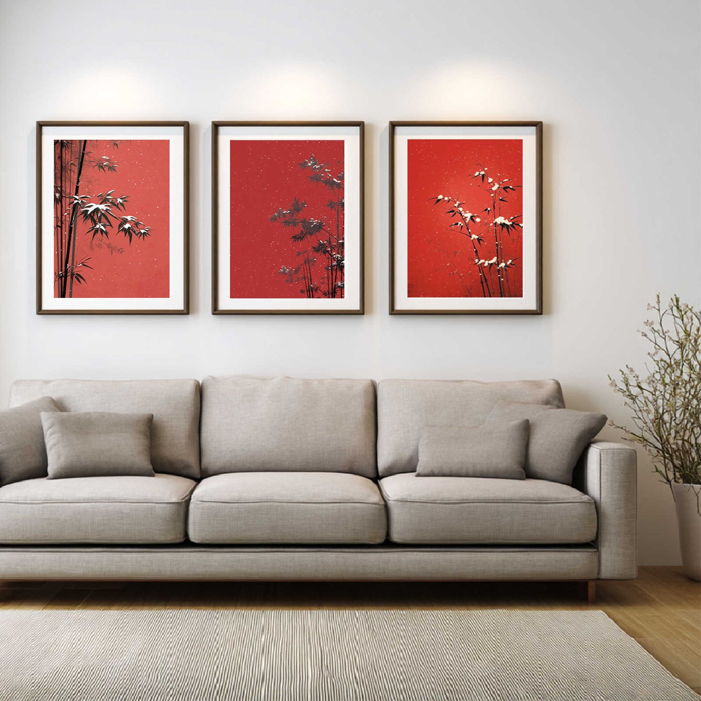 Abstract Landscape Snow Bamboo Chinese Style
