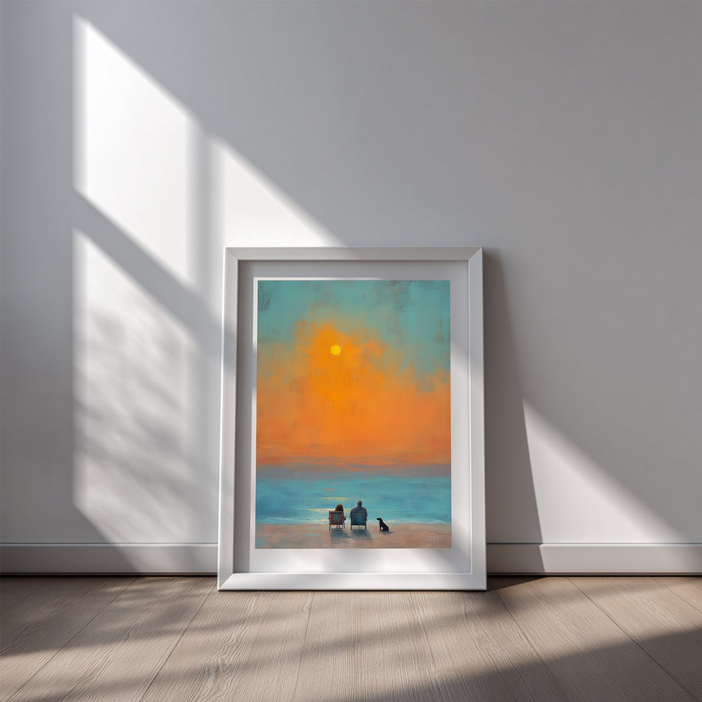 Abstract Landscape Sunset By The Sea Couple