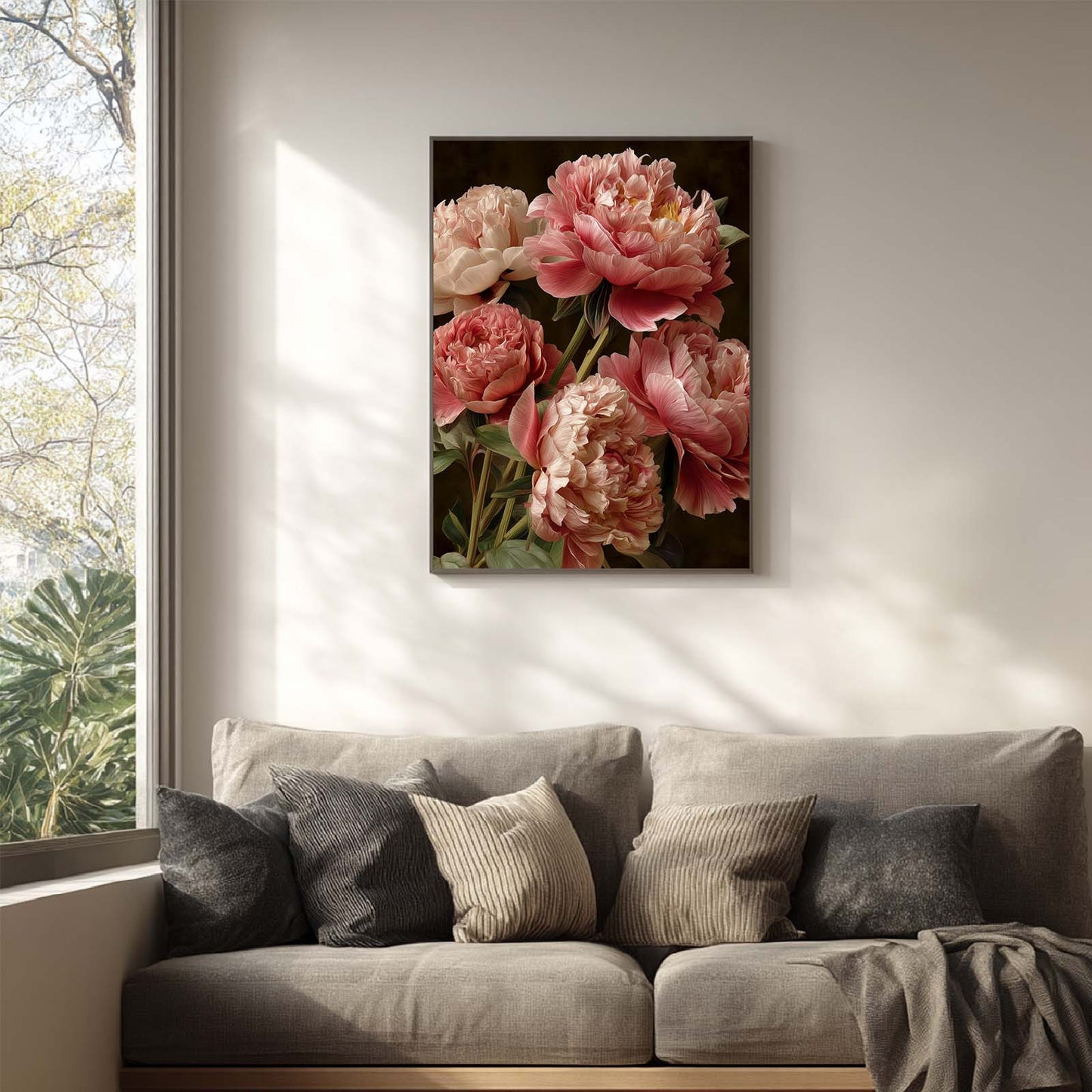 Abstract Pink Flower Canvas Painting – Wall Art for Living Room Bedroom Decoration, Poster Print, Frameless