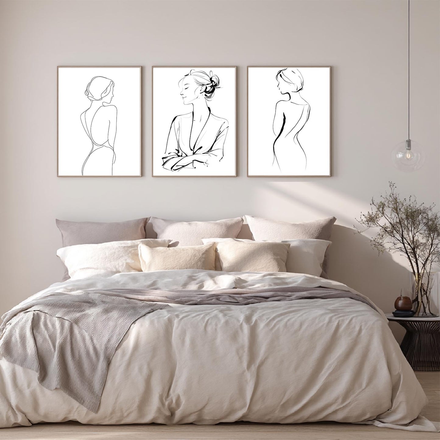 Black and White Minimalism Women Lines