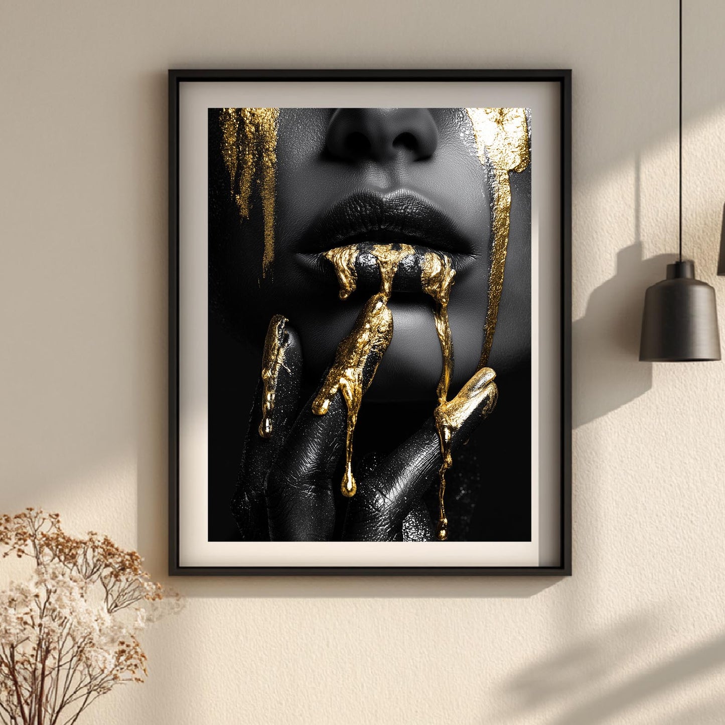 Beautiful African Woman Golden Liquid