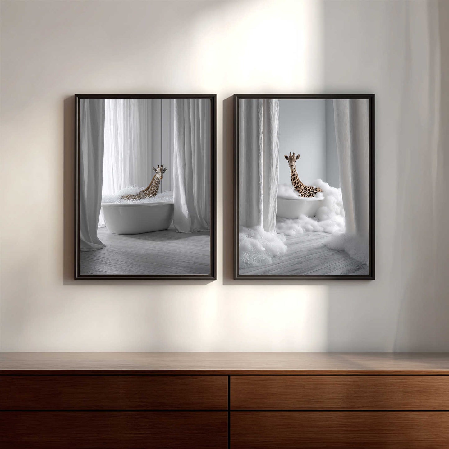 Abstract Funny Animals Taking A Bath