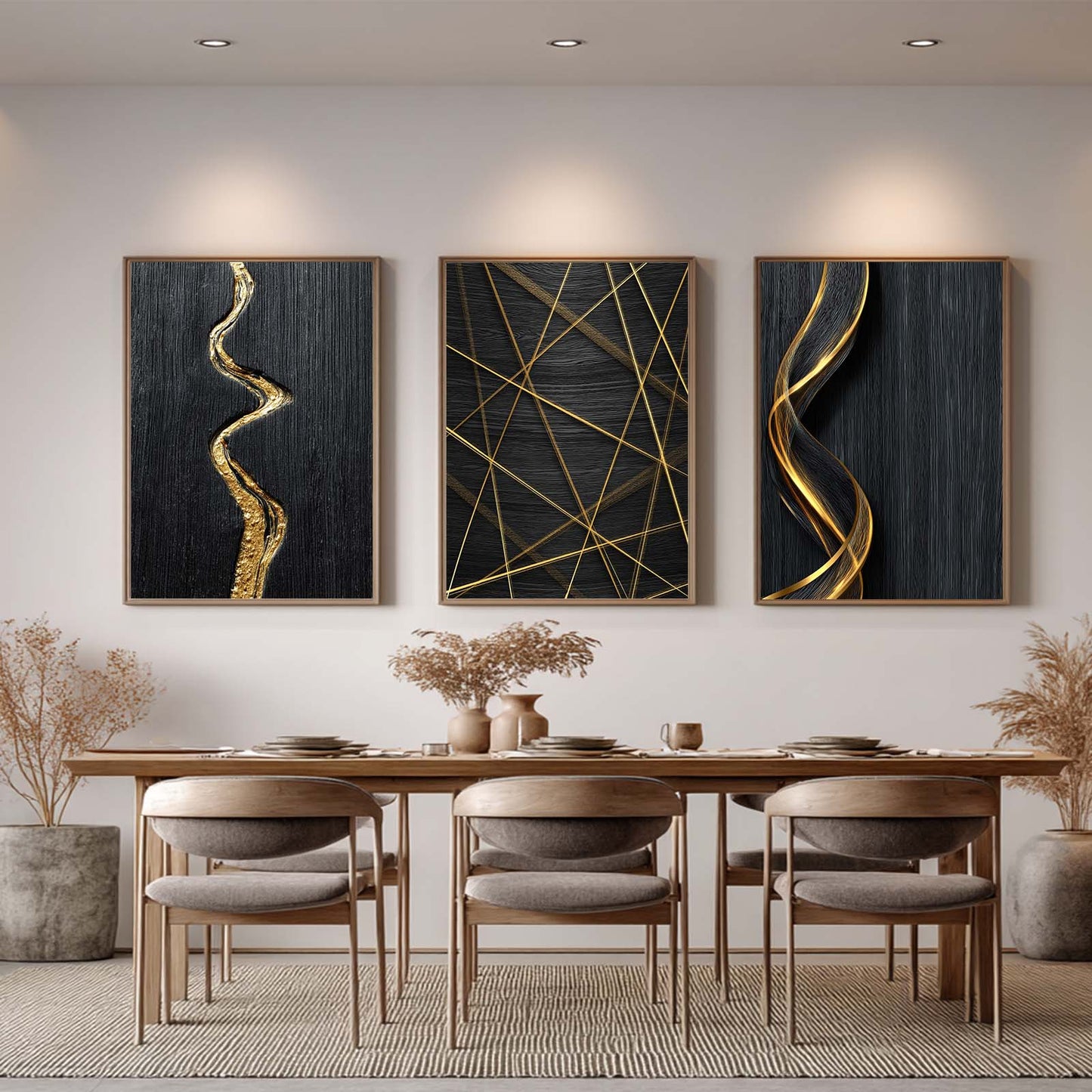 Abstract Black Annual Ring Wood Grain