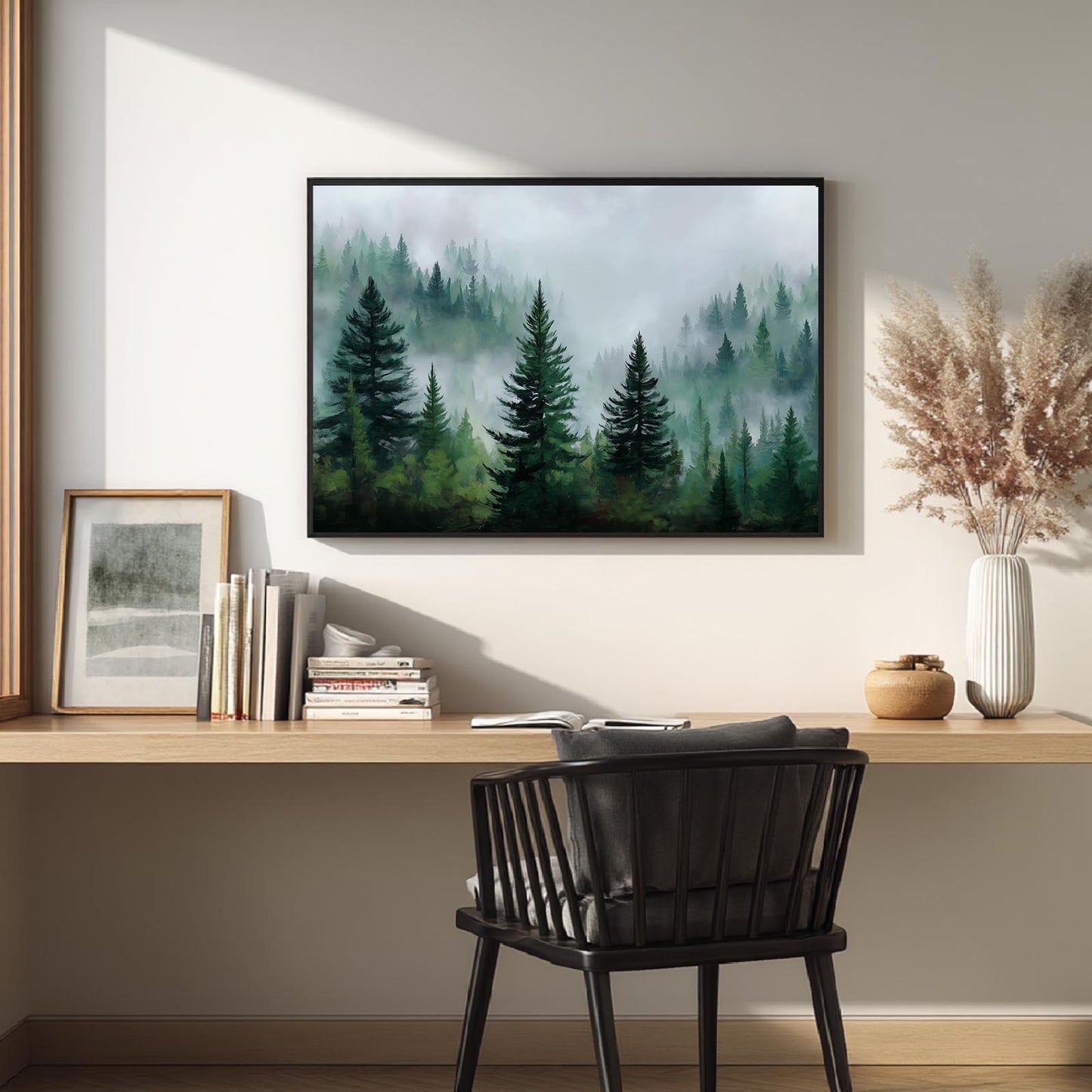 Nordic Mountain Mist Abstract Landscape
