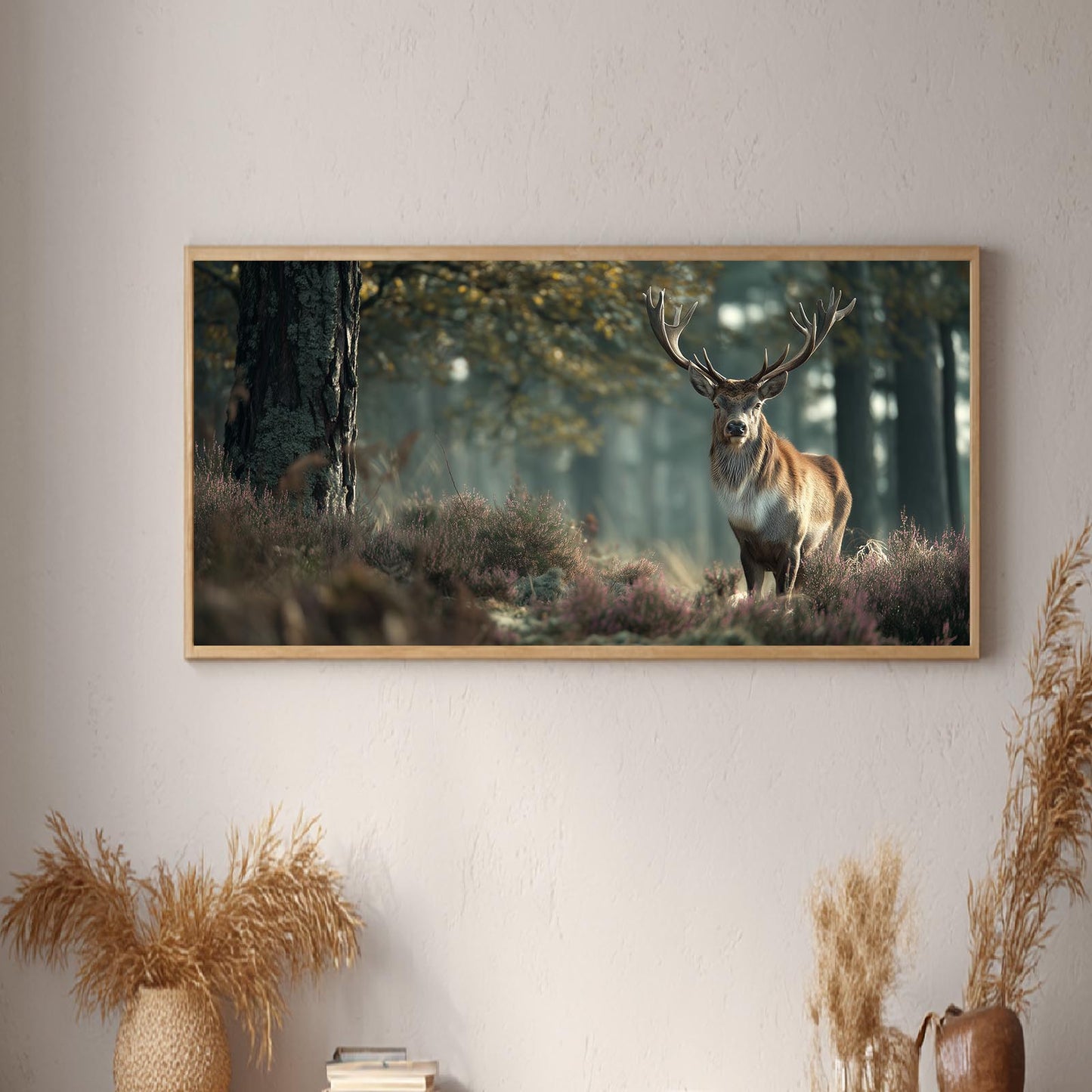 Nordic Style Mountains Forest Deer