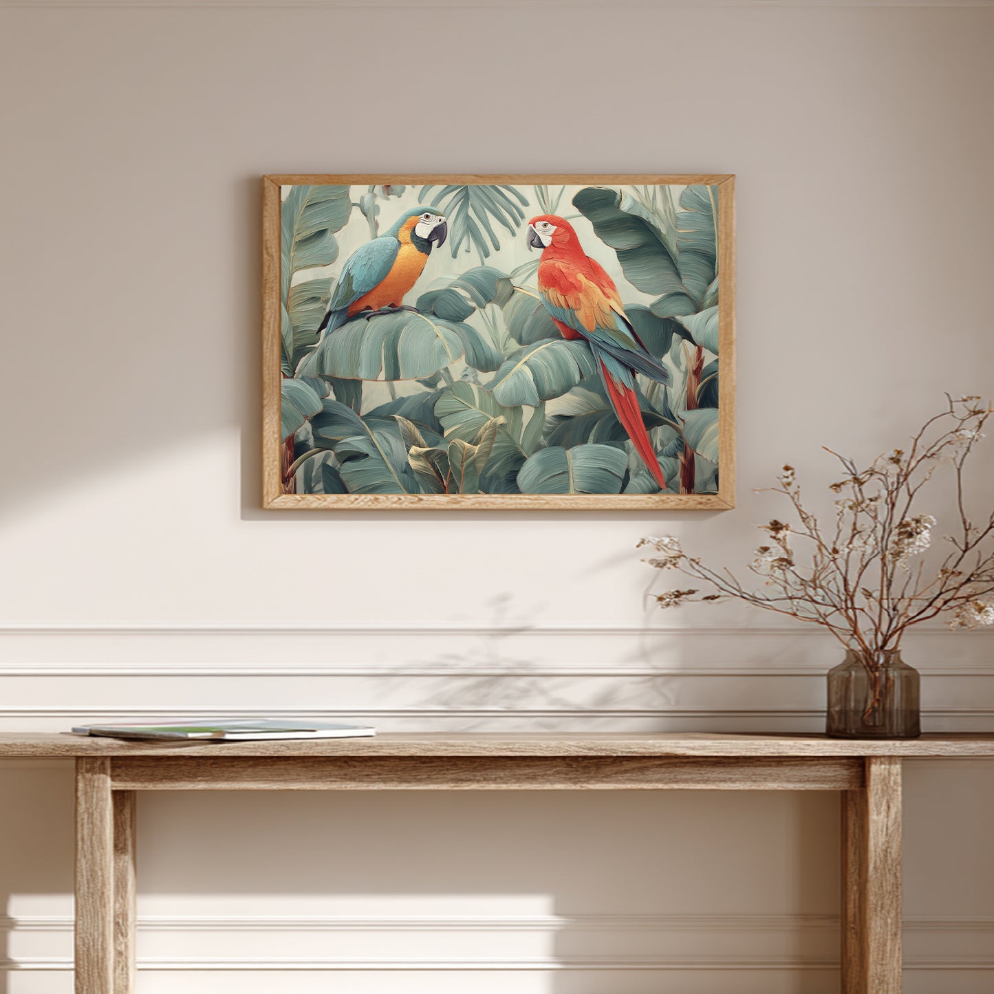 Tropical Plants Abstract Colorful Parrot Nature Animal