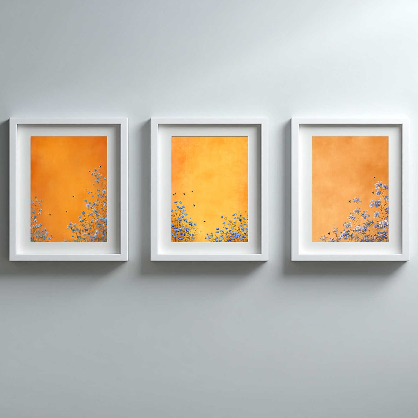 Abstract Bee Blue Flower