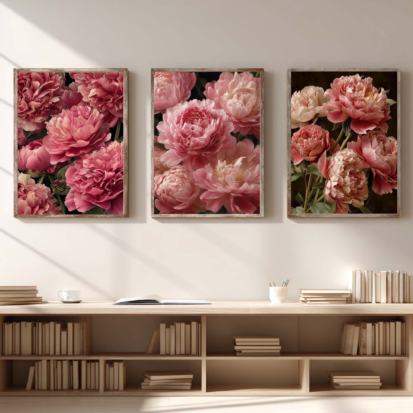 Abstract Pink Flower Canvas Painting – Wall Art for Living Room Bedroom Decoration, Poster Print, Frameless