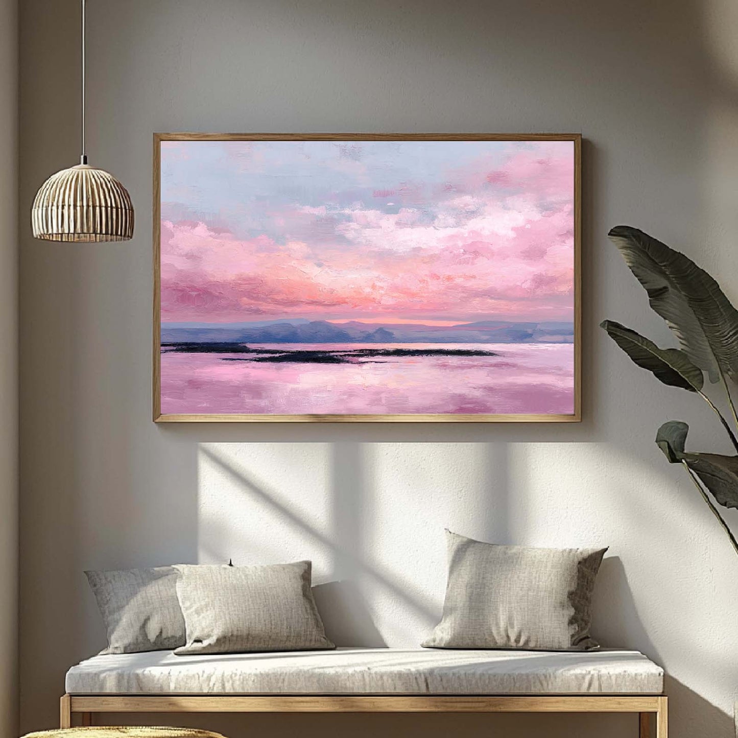 Abstract Oil Painting Pink Sky