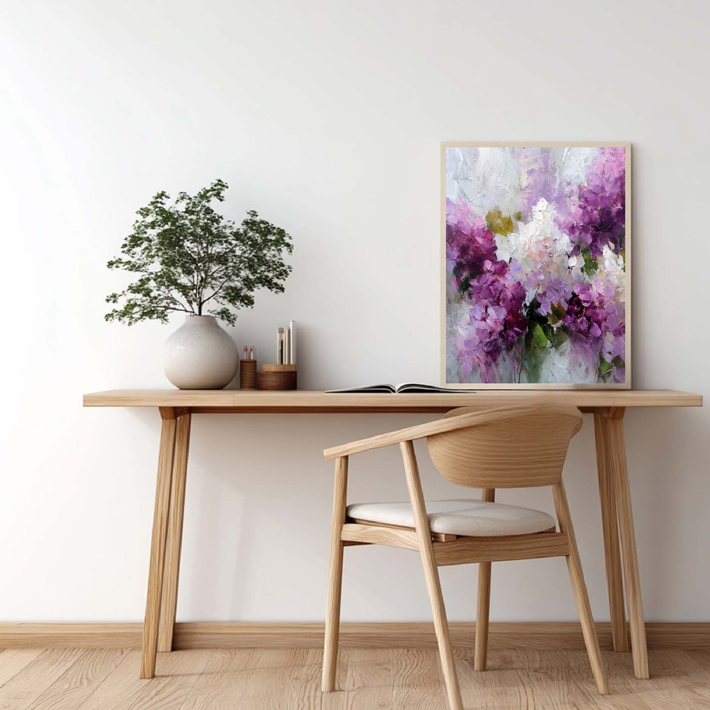 Abstract Oil Painting Purple Lilac