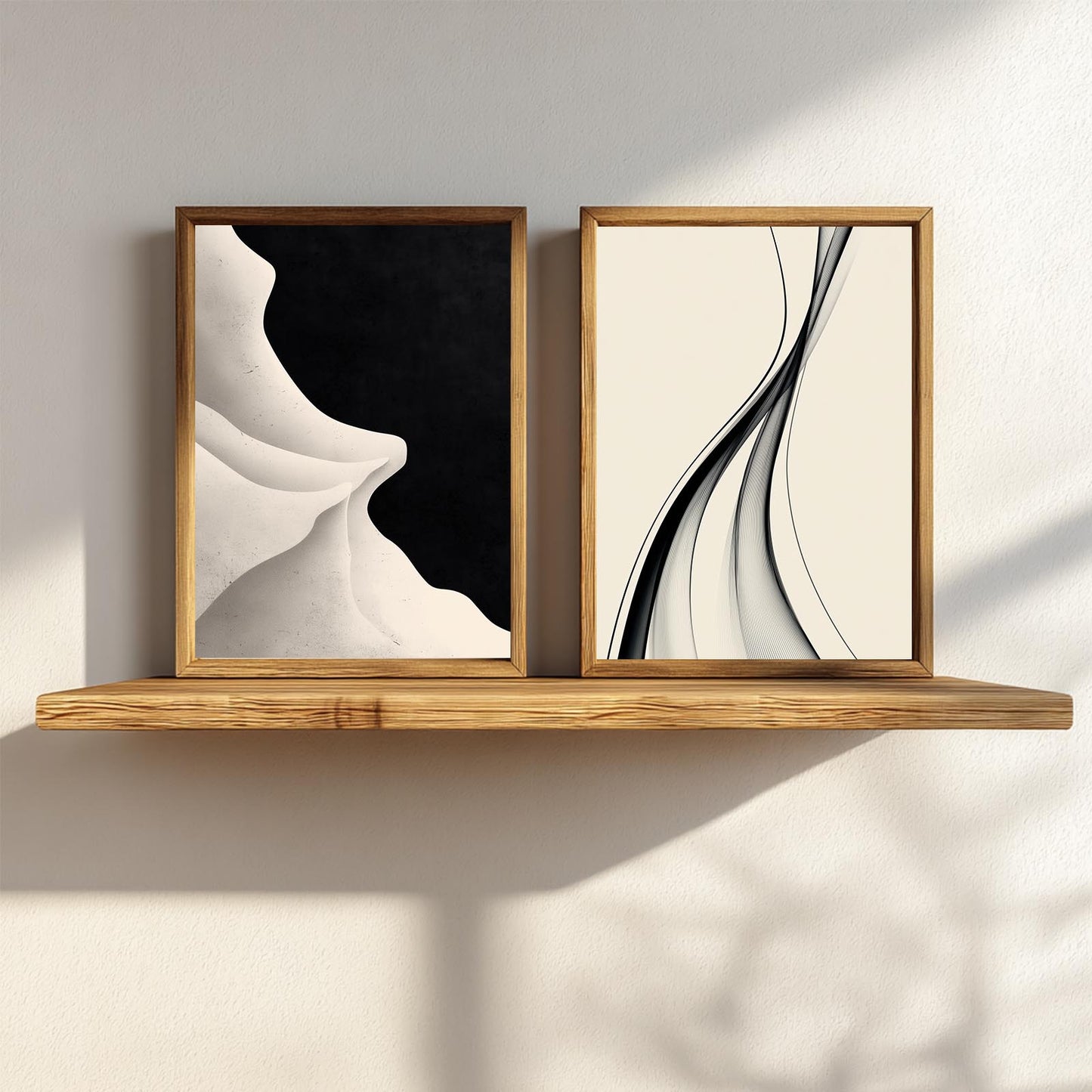 Abstract Beige＆Black Minimalist