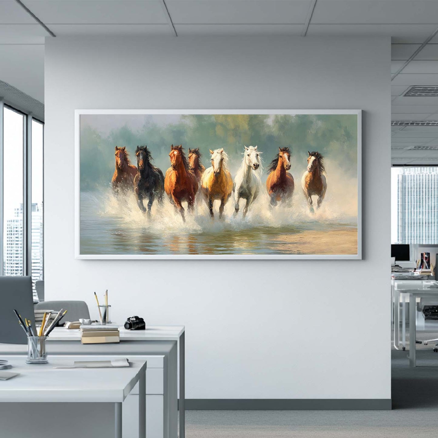 Abstract Horse Canvas Painting Animals Modern Wall Art for Living Room Bedroom Decoration, Poster Print, Frameless