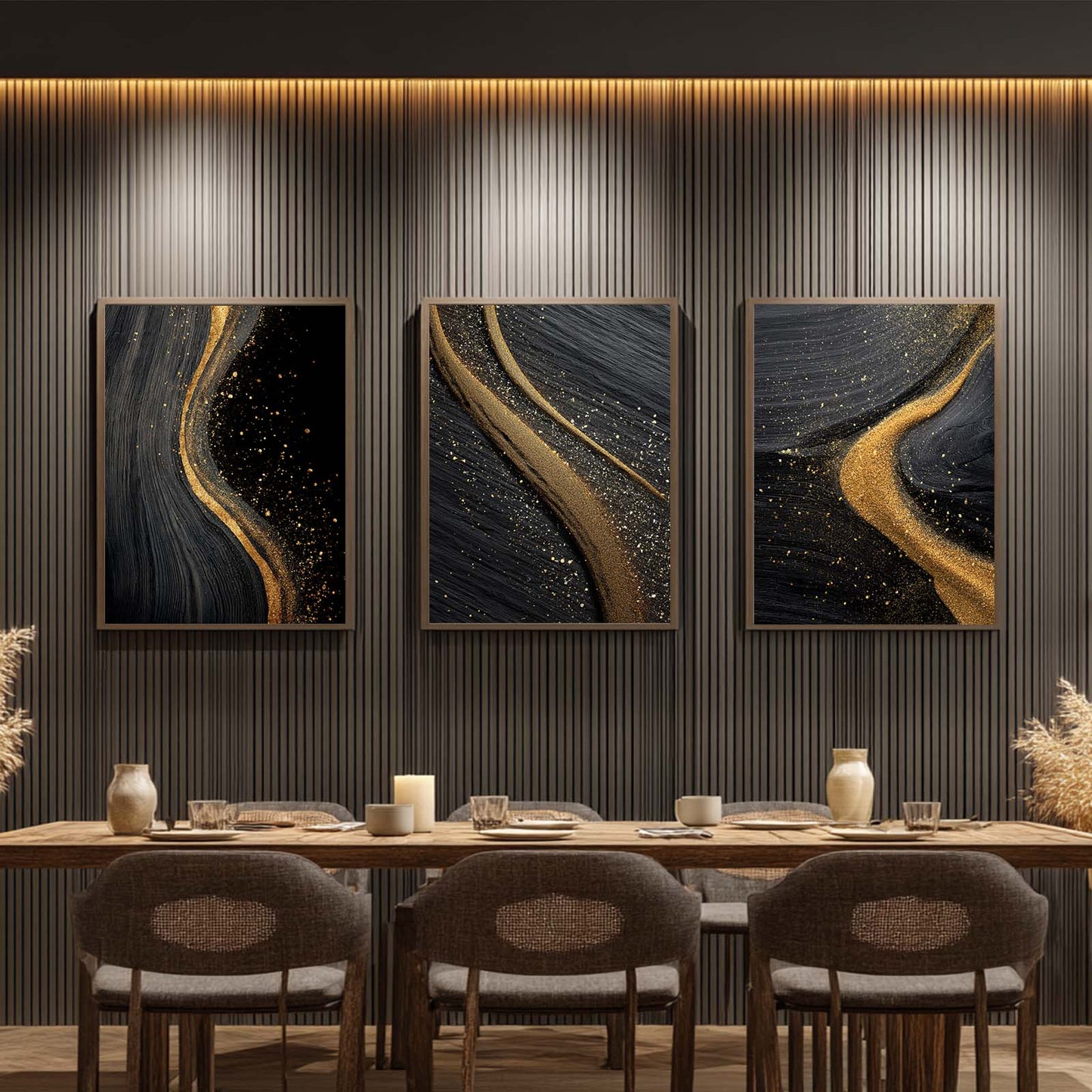 Abstract Black Annual Ring Wood Grain
