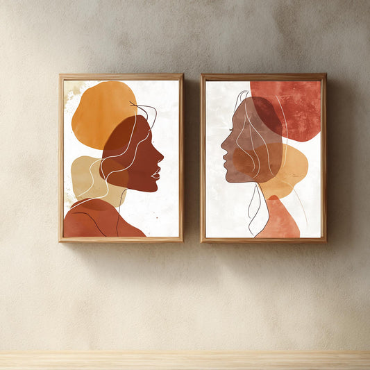 Abstract Lines Girl Colorful