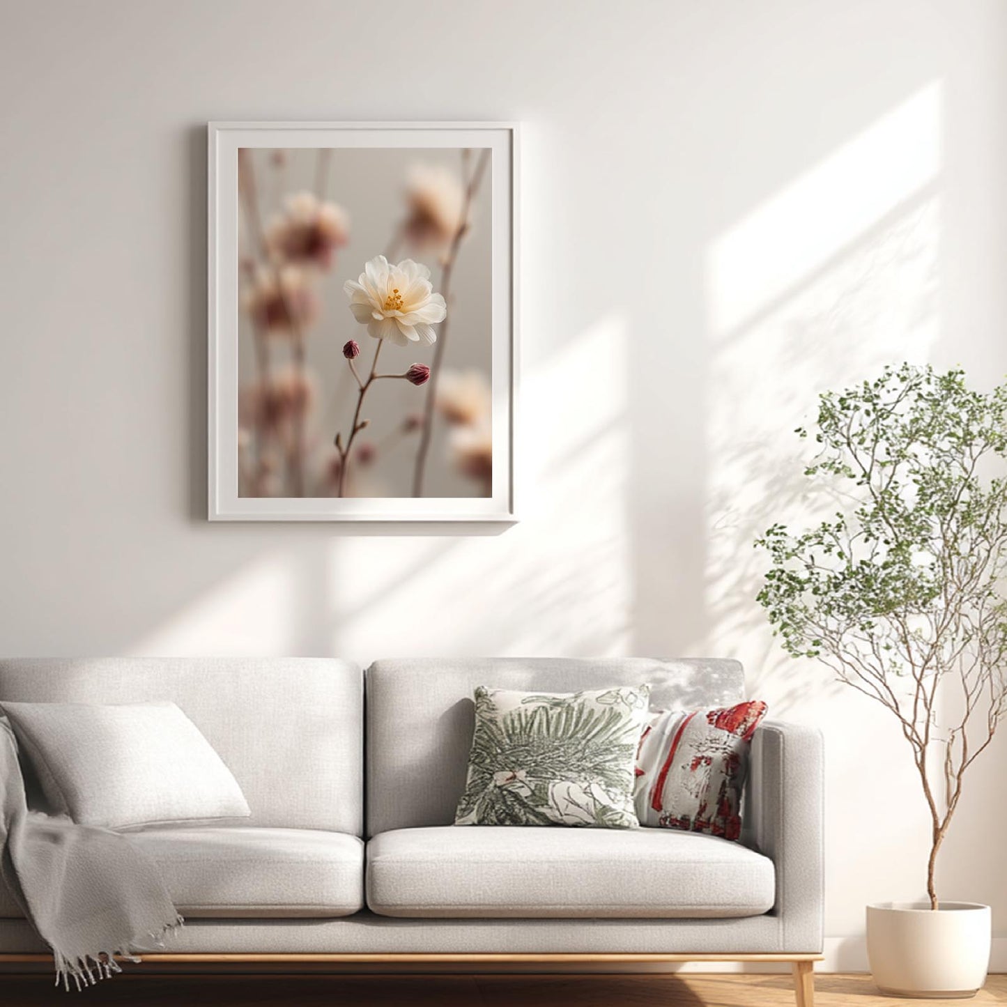 Abstract Floral Beige